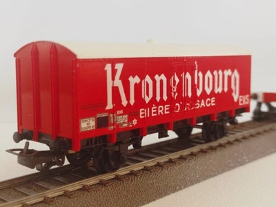 JOUEF 626 HO Wagon Couvert Kronenbourg 2 Essieux SNCF EVS 1/87 1:87 vintage 1966 - Photo 1/4