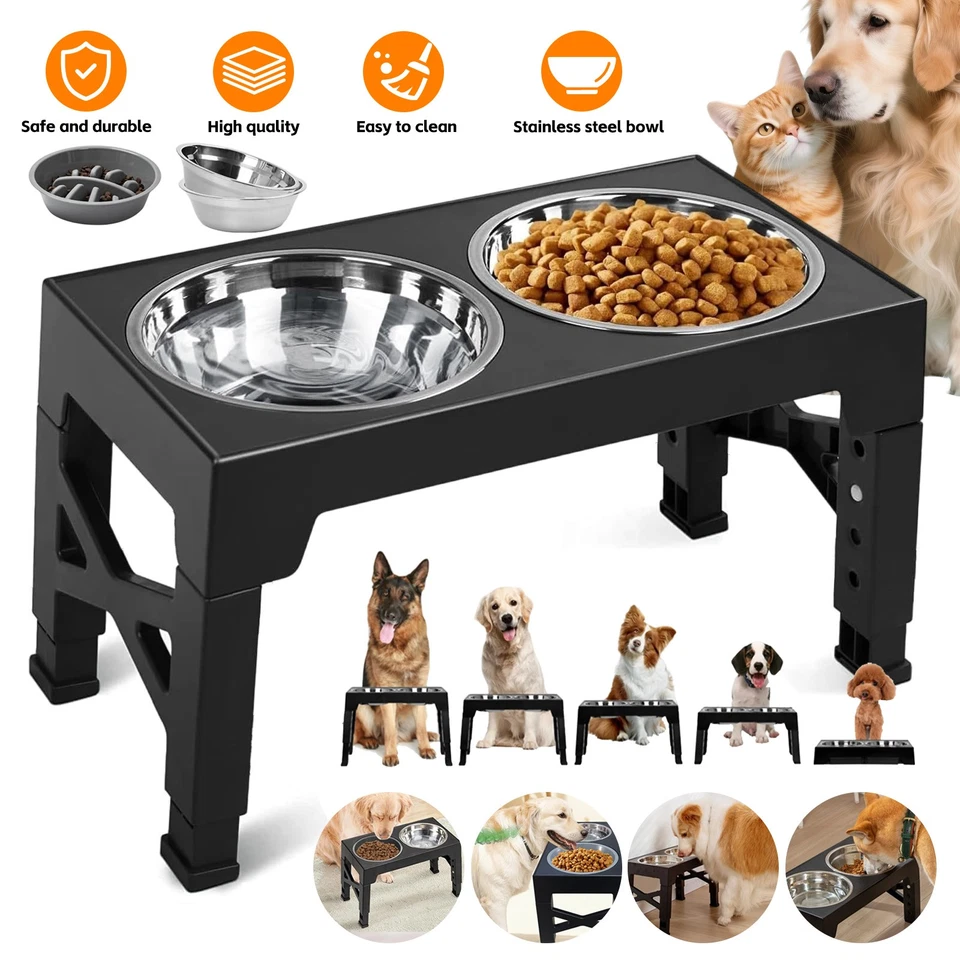 Futternapf Napfständer Futterstation Hundebar fressnapf Hundnäpfe mit Gestell DE - Bild 1 von 4