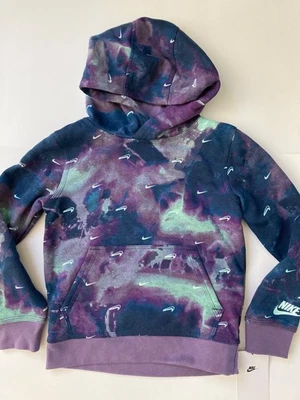 耐克男孩羊毛连帽衫套衫 Futura 标志尺寸 5 6 7 红色海军蓝绿色 — 第 1/4 张图片