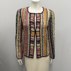 Missoni Strickjacke Rosa Mauve Lila Blau Schwarz Orange Oliv Gr. 42 6 - Bild 1 von 6