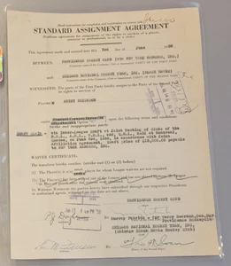 AUTRY AUT ERICKSON 1958 AHL NHL CONTRACT SIGNED BY MUZZ PATRICK TOMMY IVAN AUTO - Picture 1 of 3