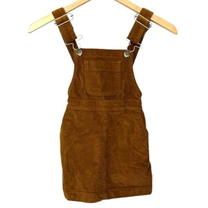 Crewcuts Girls Size 4 Corduroy Skirt Romper Pockets Gold Orange Adjustable New - Picture 1 of 7