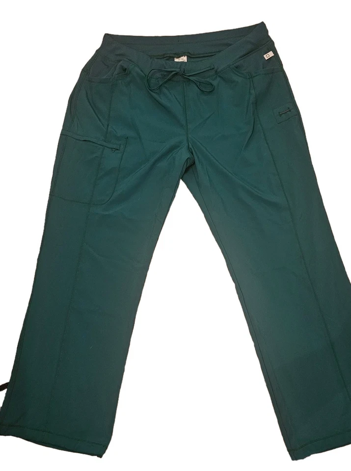 Calça esfoliante feminina Cherokee Infinity 4 bolsos cordão elástico verde GG - Imagem 1 de 4