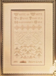 WHITE ON WHITE Sampler, The Needle's Work Embroidery Pattern - Picture 1 of 2