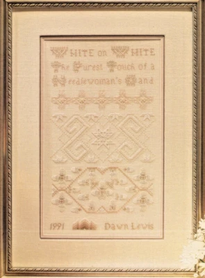 WHITE ON WHITE Sampler, The Needle's Work Embroidery Pattern - Image 1 of 2