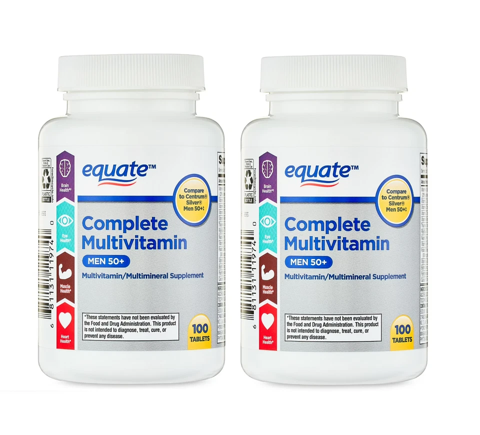 Equate Complete Complete Multivitamínico/Multimineral Suplemento Comprimidos, Paquete de 2, 200 Unidades Foto 1 de 1