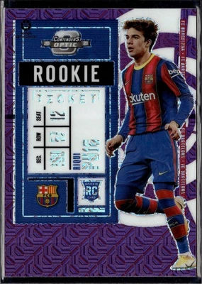 2020-21 Panini Chronicles Contenders Optic La Liga #7 Riqui Puig Purple Mojo RC - Image 1 of 2