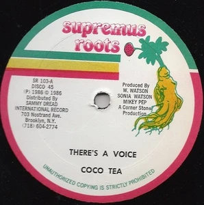 Cocoa Tea - There's A Voice 1986 12" Supremus Roots SR 103 Very Good Plus (VG+) - Bild 1 von 1