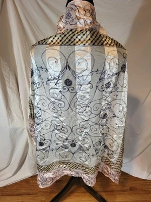 Bufanda de seda rosa y a cuadros Daks London Foto 1 de 4