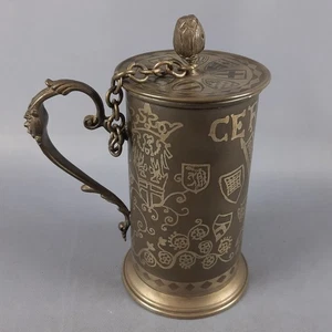 Artistic Pewter Deer Mug Medieval Style Florentine Art 20th Century - Picture 1 of 13