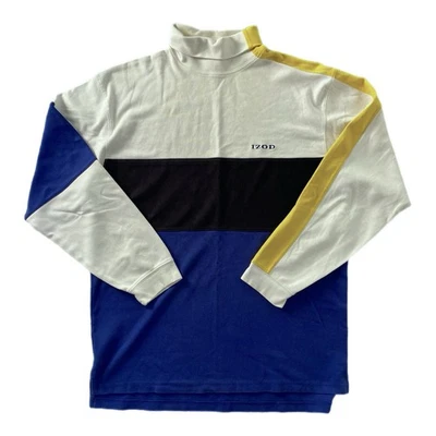 Camisa Retro Vintage Años 90 Izod Color Block Cuello Alto Talla L Foto 1 de 4