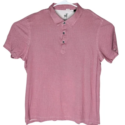 Camisa polo masculina Raffi estampa geométrica colarinho manga curta vermelha azul tamanho GG - Imagem 1 de 4