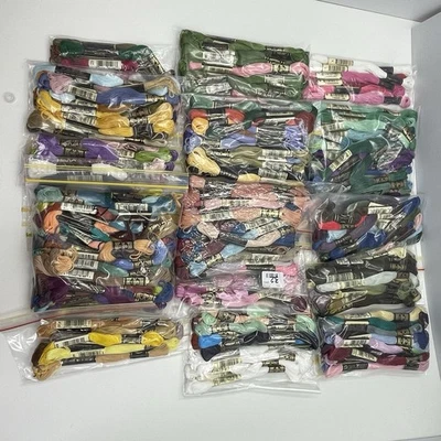 Over 250 Skeins DMC Embroidery Cotton Threads Mixed colours Full and Partial - image 1 of 4