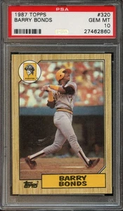 1987 Topps #320 Barry Bonds RC PSA 10 Tough Graded Gem Mint Pittsburgh Pirates - Picture 1 of 2