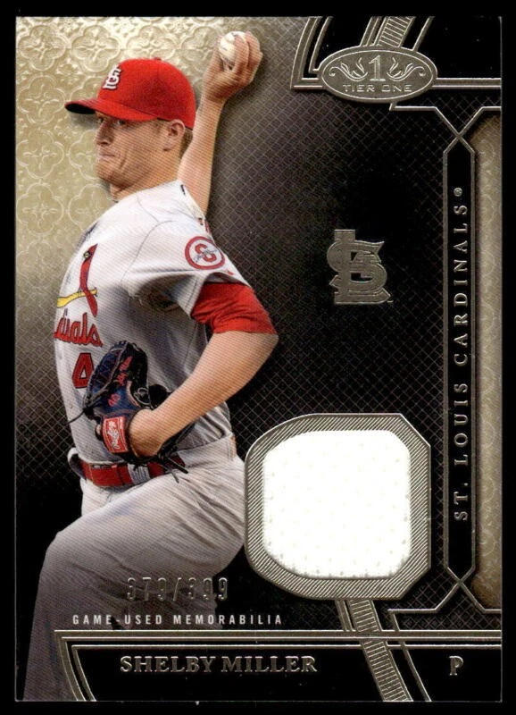 2015 TOPPS TIER ONE SHELBY MILLER TSR-SM RELIC JERSEY /399 ST. LOUIS CARDINALS - Image 1 of 2
