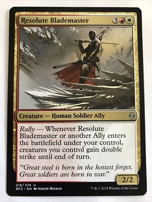 MTG Battle For Zendikar Resolute Blademaster 218/274 NM - Image 1 of 2