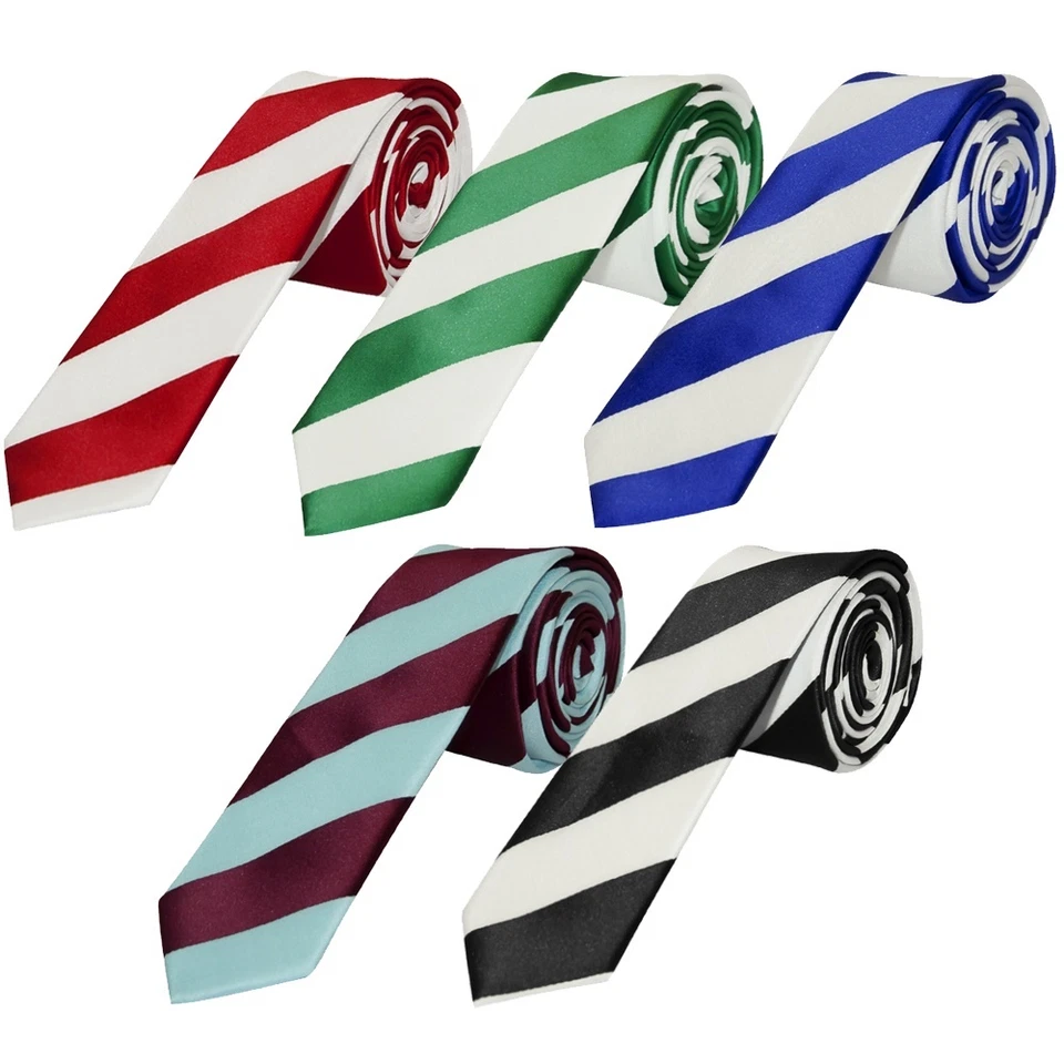 Hand Made Football Club Striped Mens Skinny Ties Celtic Newcastle Utd West Ham - Image 1 of 1