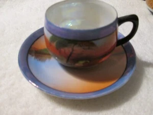 Antique CHIKARAMACHI Lusterware Cup & Saucer Circa 1920's - Picture 1 of 7