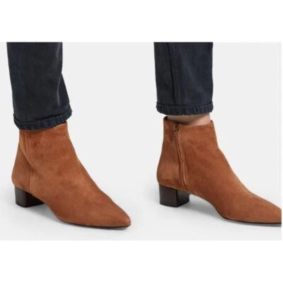 Botines cortos de gamuza Theory Braxia para mujer 38 sidra nuevos en caja 498 Foto 1 de 2