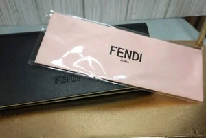 FENDI Black Leather Sunglasses Case Pink Lining And Cleaning Cloth - Picture 1 of 6