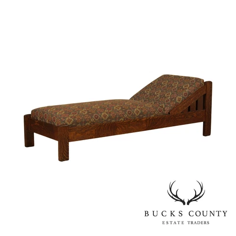 Eldredge & Miller Antique Mission Oak Day Bed Chaise Lounge Cover