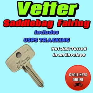 Vetter Saddlebag Pannier Fairing Keys Replacement Key Cut to Code VT101-VT110 - Picture 1 of 2