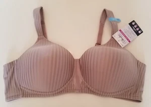 Playtex "All Over Smoothing" Bra 40C Beige Lightly Padded Wireless Striped NWT - Picture 1 of 14