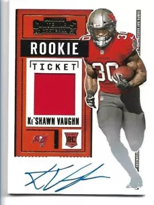 Boleto de novato Ke'Shawn Vaughn 2020 Panini Contenders parche automático reliquia #RTS-KSV - Imagen 1 de 2