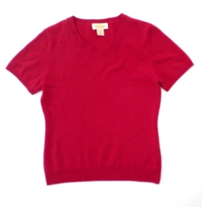 Peck & Peck Damen 2-fädig 100% Kaschmir Pullover Kurzarm Gr. M rot - Bild 1 von 3
