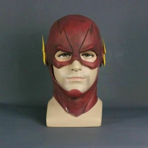 The Flash Mask Latex Cosplay Superhero Barry Allen Mask Halloween Props Adult - Picture 1 of 10
