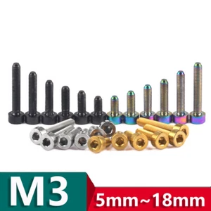 M3 Titanium Ti Bolt Hex Socket Cap Head Screw 5/6/8/10/12/15/18mm Model Fittings - Picture 1 of 13