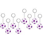 Soccer Ball Keychain 4pcs Football Key Ring Backpack Decoration Purple