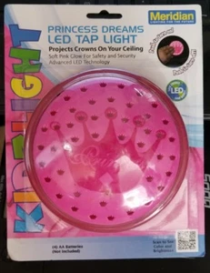 NEW LED Princess Dreams Tap Light Projects Crowns on Ceiling Pink 6" Meridian - Picture 1 of 2