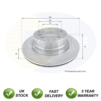 Brake Disc Rear SJR Fits BMW 1 Series 2007-2013 2.0 D 3.0 + Other Models #2 - Image 1 of 2