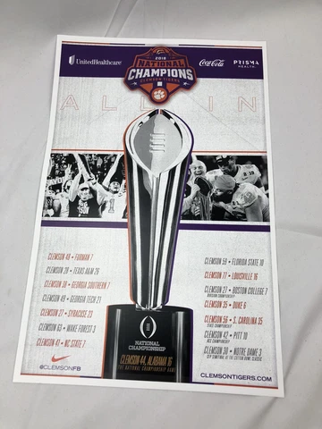 CLEMSON TIGERS 2018 ALL IN NATIONAL CHAMPIONSHIP TREVOR LAWRENCE 2019 NEW POSTER Cover