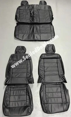 Black Leather Seat Covers Upgrade For 2011-2012 Jeep Wrangler JK 2-Door Sport - Image 1 of 4
