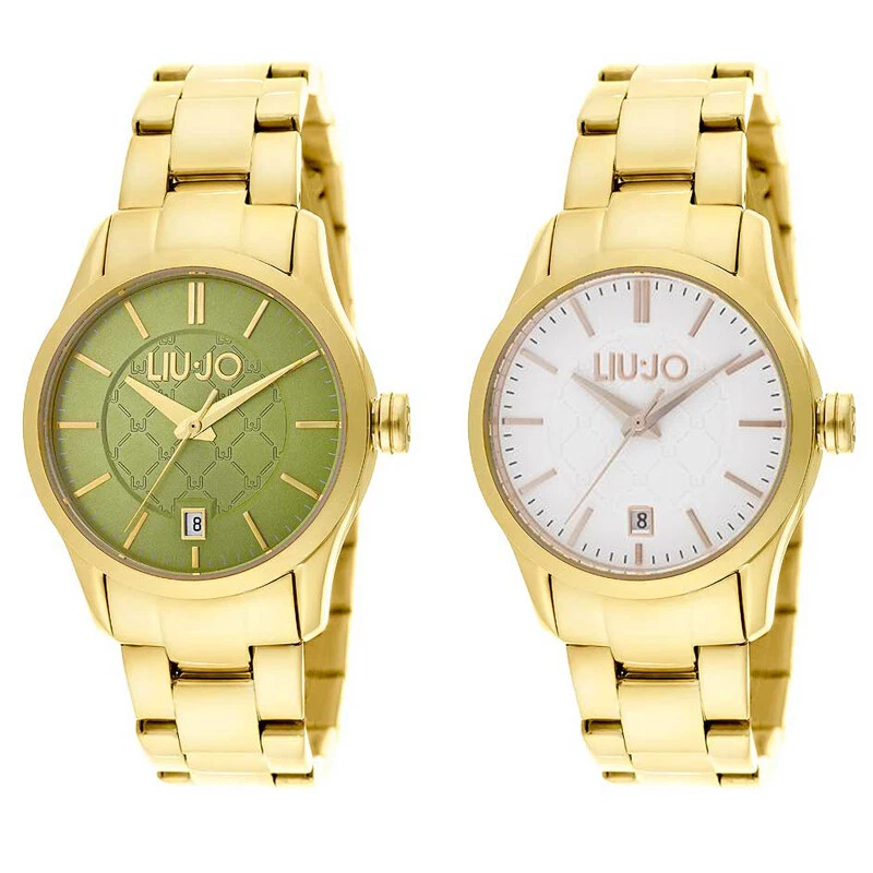 Orologio Donna LIU JO Luxury TESS Bracciale Acciaio Gold Dorato Bianco Verde - Immagine 1 di 4