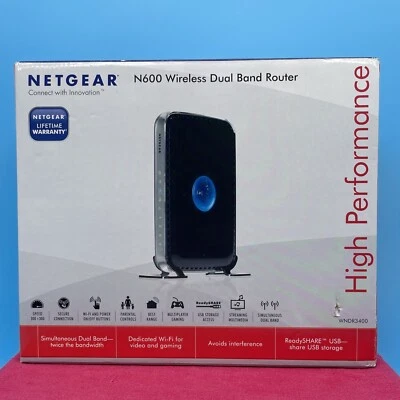 NETGEAR N600 Wireless Dual Band Wi-Fi Router WNDR3400-100NAS - NEW - Image 1 of 4