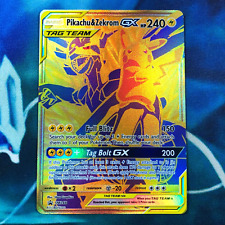 Pikachu & Zekrom GX - SM248 - Full Art Gold Promo Ultra Rare - Pokemon Card - NM