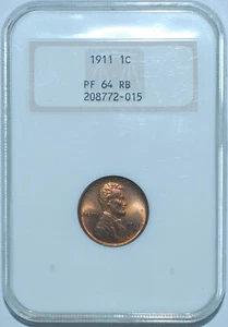 1911 NGC PR64RB Matte Proof Red and Brown Lincoln Wheat Cent - Picture 1 of 2