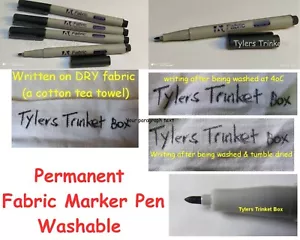 Stoffmarkerstift feine Spitze dauerhaft waschbar schwarz Wäsche Namensschild flüssige Tinte - Bild 1 von 18