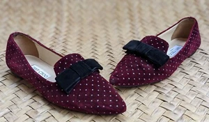 JIMMY CHOO Womens Glitter Dotted Velvet Gala Flats Size 36 EU | 6 US | 3 UK - Picture 1 of 12