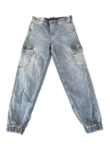Joes Jeans Miranda Baggy Joggers Womens 26 Cargo Pockets Light Wash Blue Denim - Picture 1 of 17