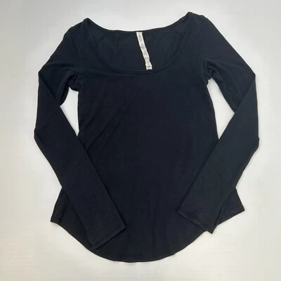 Lululemon Top Women 6 Vitasea Long Sleeve Wide Neck Shirt Pima Yoga Gym Core Ex - Image 1 of 4