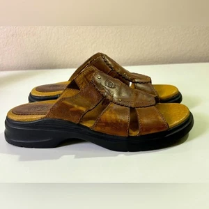 Neu mit Etikett Ariat antike sattelbraune Leder-Riemchen-Slipper Fischer-Sandalen 7 - Bild 1 von 9