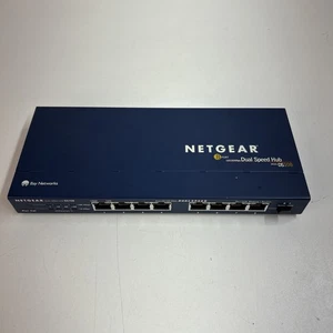 NETGEAR DS108 8 portów 10/100 MBPS Dual Speed Fast Ethernet Hub bez zasilacza sieciowego - Zdjęcie 1 z 6