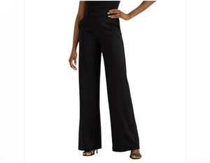 NEW-ALFANI Black Wide Leg Jersey Knit Pull-On Dress Pants size SMALL/MEDIUM - Picture 1 of 9