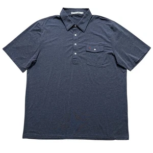 Criquet Polo Shirt Mens Size 2XL Short Sleeve Performance Stretch Pocket Blue - Picture 1 of 5