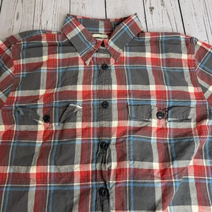 Denim & Supply Ralph Lauren Button Down Shirt Womens Large Red Blue Plaid L/S - Picture 1 of 8