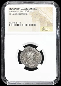 Postumus. Romano-Gallic Emperor, AD 260-269. Silver Antoninianus, NGC Certified - Picture 1 of 2